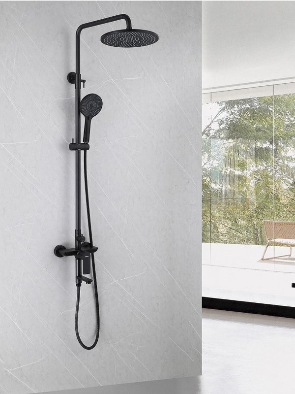 Душевая стойка Abber Weiss Insel AF8016BL матовая черная