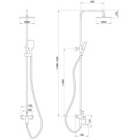 Душевая стойка Abber Weiss Insel AF8016BL матовая черная