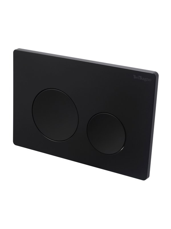 Кнопка смыва для унитаза BelBagno BB-03C-NERO.M пластик, цвет матовый черный