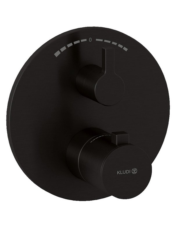Термостатический смеситель встраиваемый Kludi Nova Fonte 20810N215 С ВНУТРЕННЕЙ ЧАСТЬЮ 88022, оружейная сталь PVD