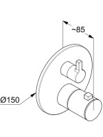 Термостатический смеситель встраиваемый Kludi Nova Fonte 20810N215 С ВНУТРЕННЕЙ ЧАСТЬЮ 88022, оружейная сталь PVD