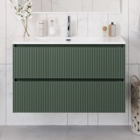 Мебель для ванной комнаты BelBagno Uno 100 подвесная, 2 ящика, матовая еловая