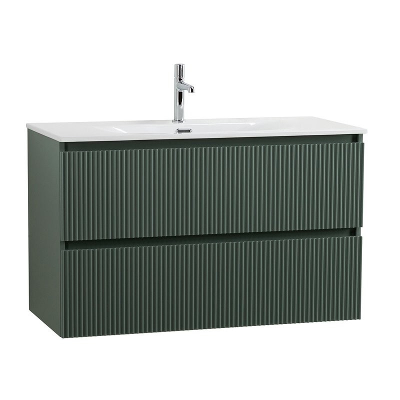 Мебель для ванной комнаты BelBagno Uno 100 подвесная, 2 ящика, матовая еловая