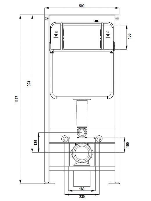 Инсталляция для унитаза AZARIO NEW-TS 1 AZ-TS006T крепление на стену