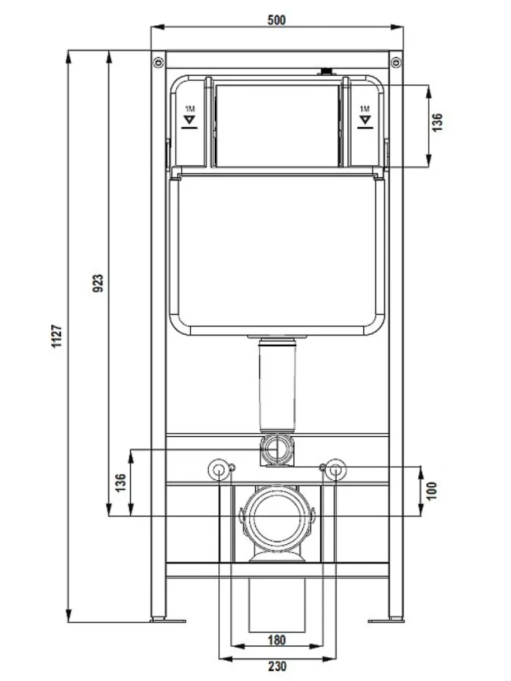 Инсталляция для унитаза AZARIO NEW-TS 1 AZ-TS006T крепление на стену