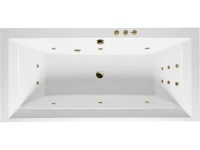 Акриловая ванна Excellent Crown Grand Smart 190x90 см, встраиваемая, с гидромассажем, белая, с каркасом, со сливом-переливом, фурнитура бронза