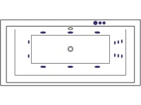Акриловая ванна Excellent Crown Grand Smart 190x90 см, встраиваемая, с гидромассажем, белая, с каркасом, со сливом-переливом, фурнитура бронза