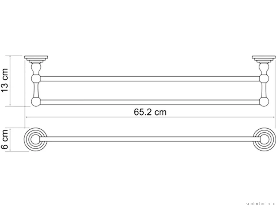 Полотенцедержатель Wasserkraft Isar K-7340 двойной