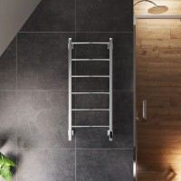 Полотенцесушитель электрический Grota Simple K 430х1000 NP EL 100x45 см, подключение справа, слева, скрытое подключение справа, глянцевый хром, лесенка