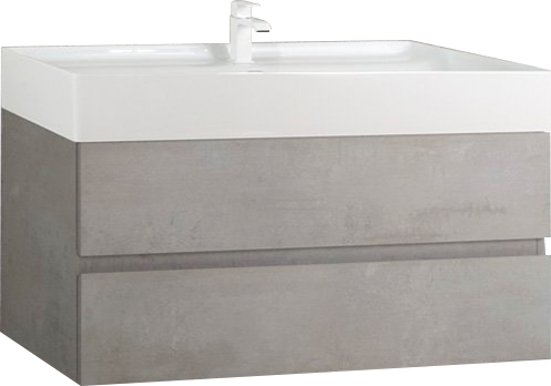 Тумба под раковину со столешницей Cezares Molveno 80 beton, столешница marmo nero opaco