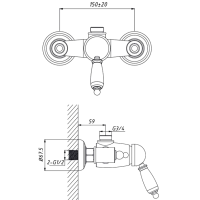 Смеситель для душа Caprigo Adria Uno 02-517-vot бронза Смеситель для душа Caprigo Adria Uno 02-517-vot бронза
