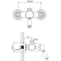 Смеситель для душа Caprigo Adria Uno 02-517-vot бронза Смеситель для душа Caprigo Adria Uno 02-517-vot бронза