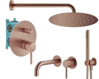 Комплект для ванной Plumberia Selection Ixo KITXO18RS210 С ВНУТРЕННЕЙ ЧАСТЬЮ, медь брашированная