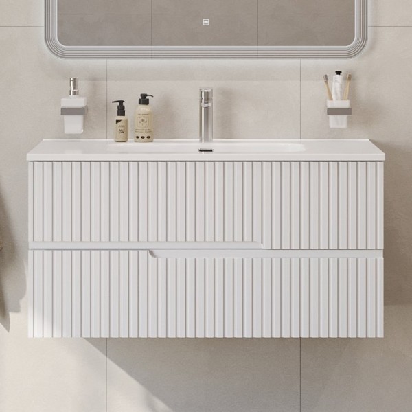 Тумба с раковиной Cezares Duet 100 bianco lucido, раковина Cezares CZR-8095-100