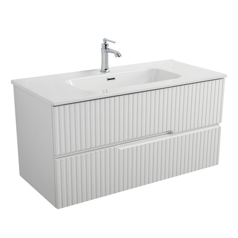 Тумба с раковиной Cezares Duet 100 bianco lucido, раковина Cezares CZR-8095-100