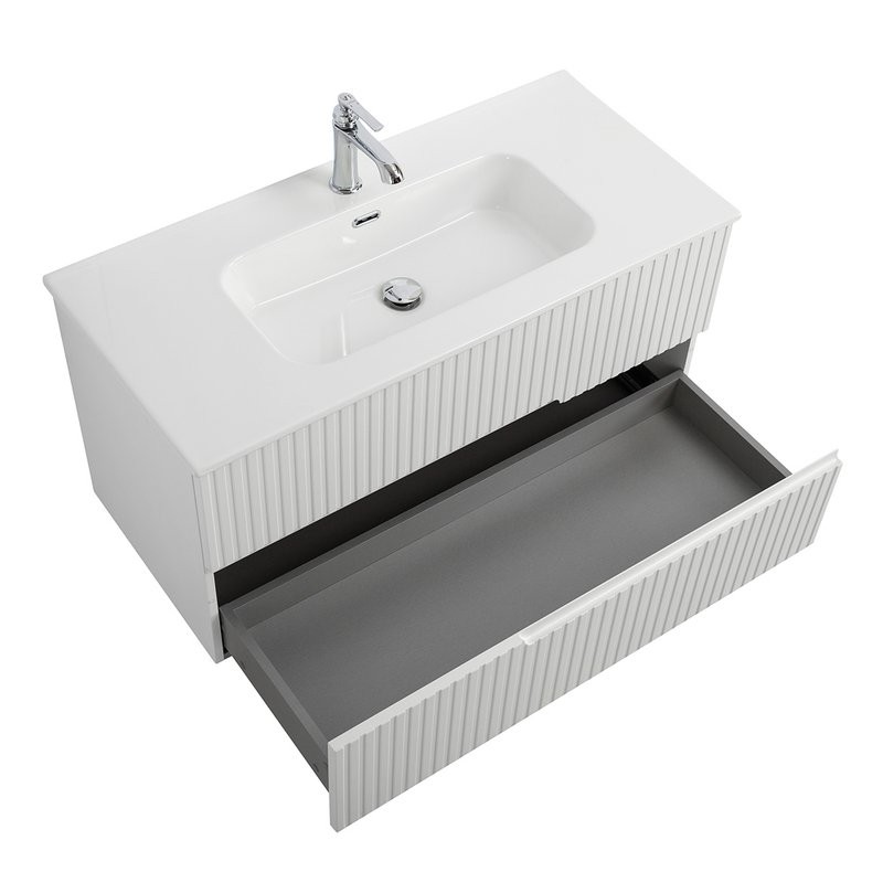Тумба с раковиной Cezares Duet 100 bianco lucido, раковина Cezares CZR-8095-100