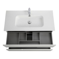 Тумба с раковиной Cezares Duet 100 bianco lucido, раковина Cezares CZR-8095-100