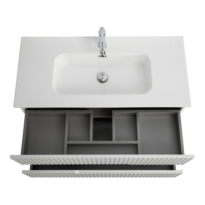 Тумба с раковиной Cezares Duet 100 bianco lucido, раковина Cezares CZR-8095-100