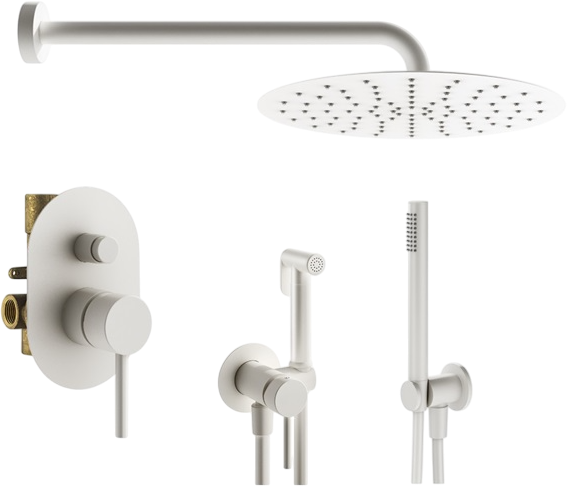 Комплект для ванной Plumberia Selection Ixo KITZXO15BO С ВНУТРЕННЕЙ ЧАСТЬЮ, белый матовый