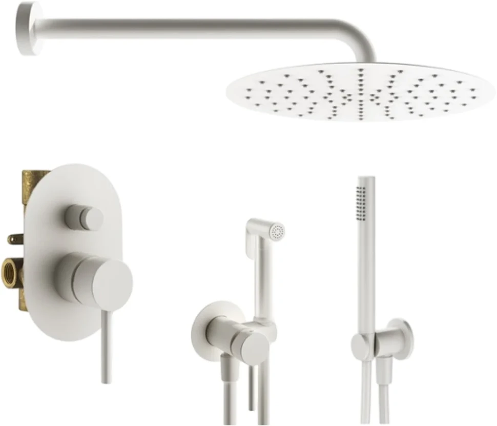 Комплект для ванной Plumberia Selection Ixo KITZXO15BO С ВНУТРЕННЕЙ ЧАСТЬЮ, белый матовый