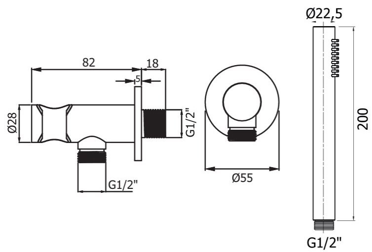 Душевой гарнитур Plumberia Selection Shower HST3018GR серый