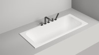 Ванна из искусственного камня Salini Orlanda S-Stone 170x75 см, встраиваемая, матовая белая, на ножках