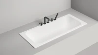 Ванна из искусственного камня Salini Orlanda S-Stone 170x75 см, встраиваемая, матовая белая, на ножках