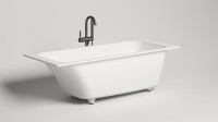 Ванна из искусственного камня Salini Orlanda S-Stone 170x75 см, встраиваемая, матовая белая, на ножках