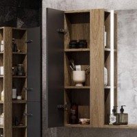 Шкаф AQUATON Терра 35х14 дуб кантри, антрацит, универсальный