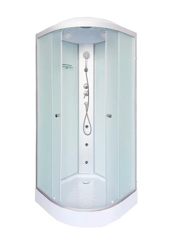 Душевая кабина DTO LM901 100х100, с гидромассажем, профиль хром, стекло матовое