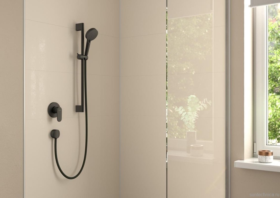 Встраиваемый смеситель для душа и ванны Hansgrohe Vernis Blend 71649670 матовый черный