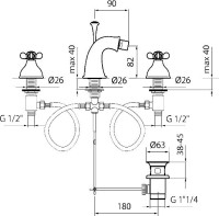 Смеситель для биде Webert Ottocento OT710202010 золото,