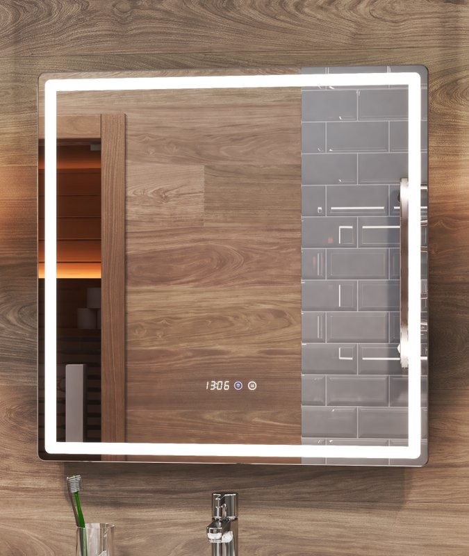 Зеркало Vigo Geometry Luxe 70 с подсветкой, с антизапотевателем