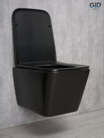 Унитаз подвесной GID Cuadrado Tr2144Bm безободковый, с микролифтом, матовый черный