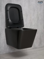 Унитаз подвесной GID Cuadrado Tr2144Bm безободковый, с микролифтом, матовый черный