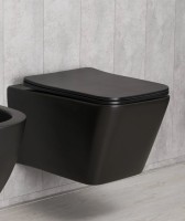 Унитаз подвесной GID Cuadrado Tr2144Bm безободковый, с микролифтом, матовый черный