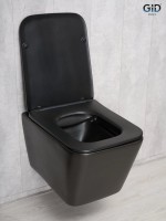 Унитаз подвесной GID Cuadrado Tr2144Bm безободковый, с микролифтом, матовый черный