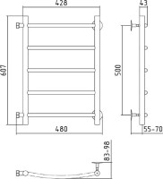 Полотенцесушитель водяной Стилье Версия-Б2 00612-5040 60x50 см, глянцевый хром, лесенка