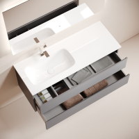 Тумба с раковиной Sancos Folk 120 L подвесная, 2 ящика, grey soft