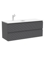 Тумба с раковиной Sancos Folk 120 L подвесная, 2 ящика, grey soft