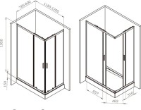 Душевой уголок AM.PM Gem W90G-403-120280-BT 120х80 см