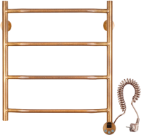 Полотенцесушитель электрический Secado Агата 1 55x55 см, подключение справа, бронза, лесенка, латунь