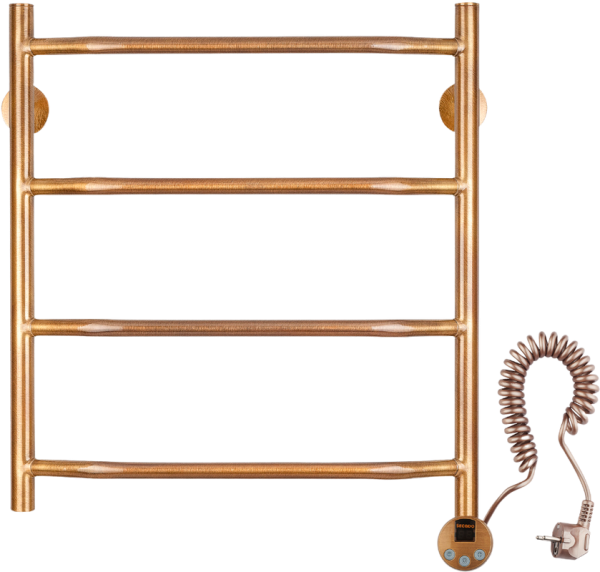 Полотенцесушитель электрический Secado Агата 1 55x55 см, подключение справа, бронза, лесенка, латунь