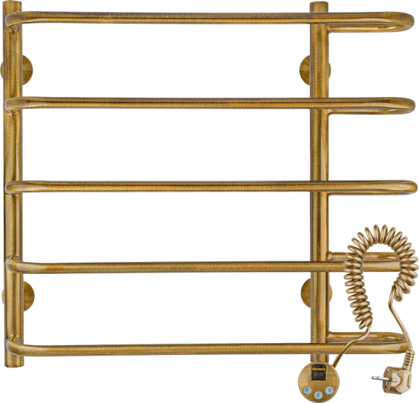 Полотенцесушитель электрический Secado Венеция 2 65x60 см, подключение справа, бронза, лесенка, латунь