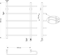 Полотенцесушитель электрический Secado Венеция 2 65x60 см, подключение справа, бронза, лесенка, латунь