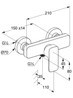 Смеситель для душа Kludi Renon 42831N275 оружейная сталь PVD Смеситель для душа Kludi Renon 42831N275 оружейная сталь PVD