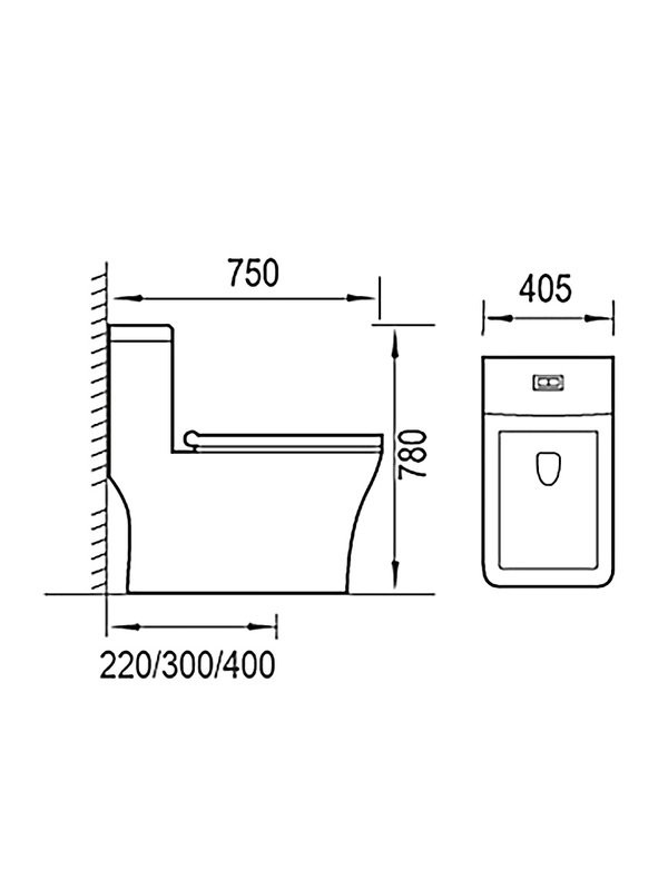 Унитаз-моноблок напольный AZARIO Stoun AZ-1109 глянцевый белый