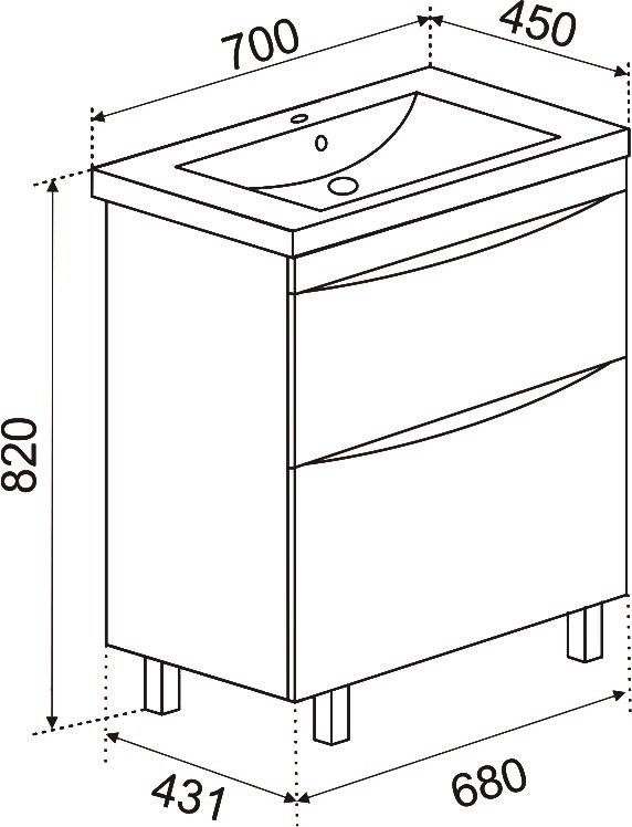 Мебель для ванной комнаты Emmy Дакота 70 рустик соломенный