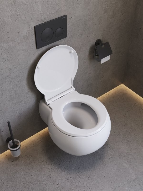 Унитаз подвесной Cezares Grande CZR-308-TH-TOR/SC безободковый, сиденье с микролифтом