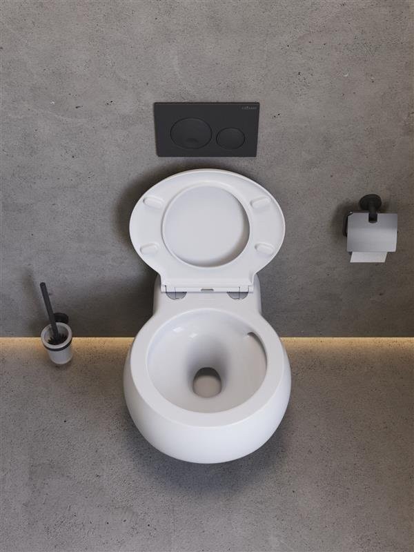 Унитаз подвесной Cezares Grande CZR-308-TH-TOR/SC безободковый, сиденье с микролифтом